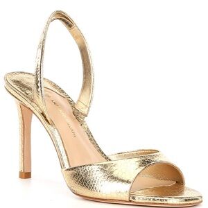 ANTONIO MELANI Gold Stiletto Heels Slingback